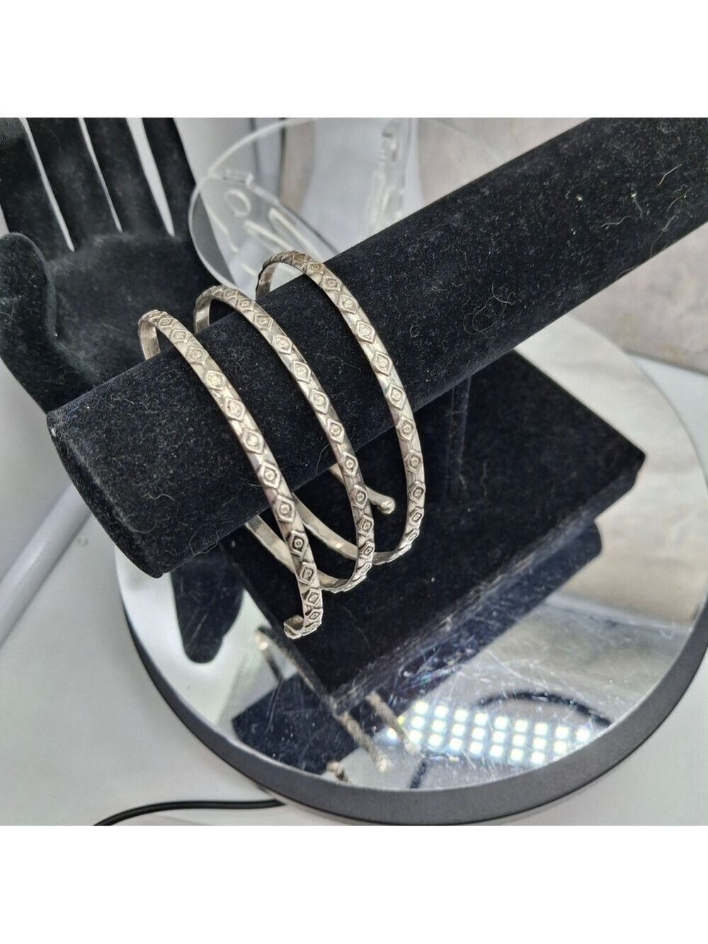 Silver Spring Coil Bangle Decorative Detail